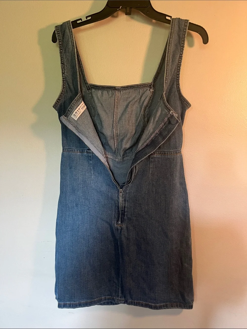 Who What Wear Medium Blue Denim Pinafore Dress